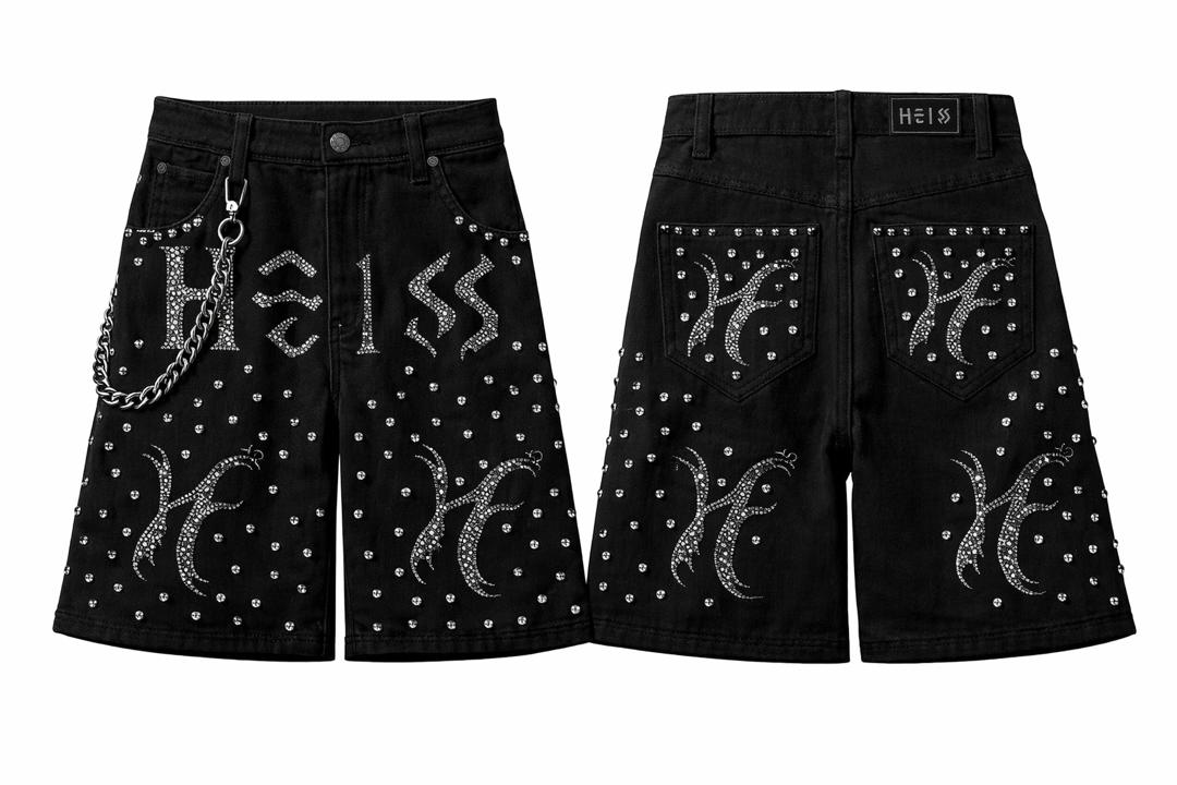 H.E.I.S Stoned Denim Shorts